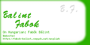 balint fabok business card